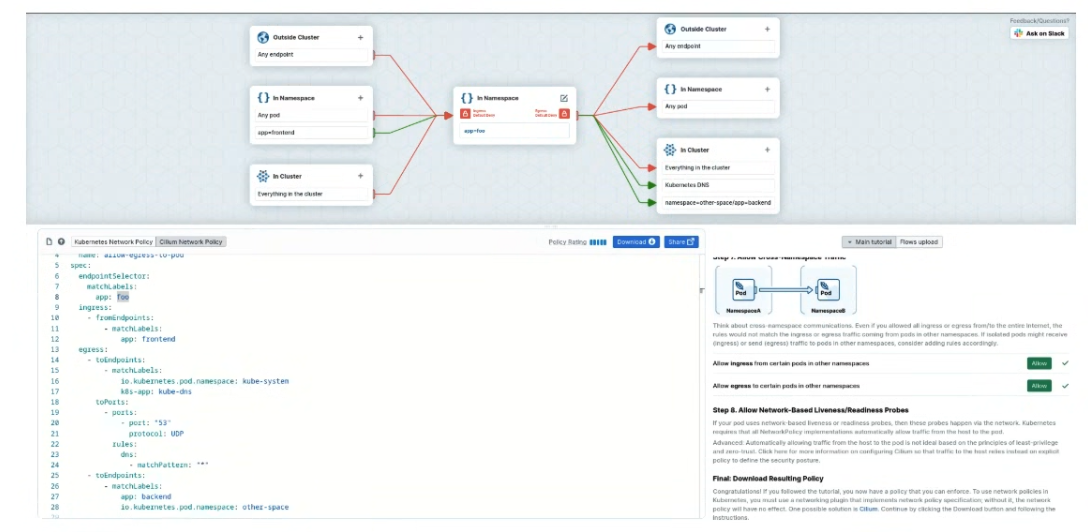 NetworkPolicy.io의 Policy Editor