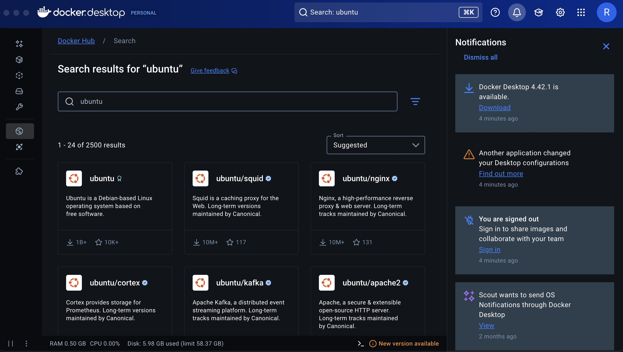 Docker Search with GUI
